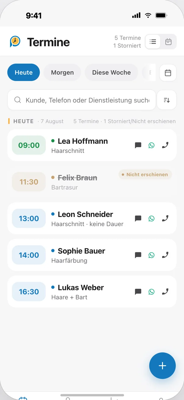 Vorschau der Planize Terminverwaltungs-App